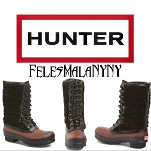 Hunter Shearling Waterproof Brown Winter Boot $295